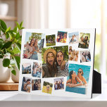 Modern 15 Photo Collage Plaque<br><div class="desc">Create your own custom photo collage plaque. Add 15 of your favourite pictures and custom colour background in this modern template design.</div>