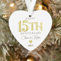 Modern 15th Anniversary Gold Keepsake Wedding