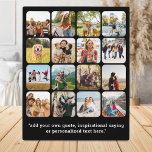 Modern 16 Photo Collage With Quote Plaque<br><div class="desc">Create your own photo display plaque featuring 16 of your pictures in a modern grid collage alongside your favourite inspirational quote or personalised text in simple typography.</div>