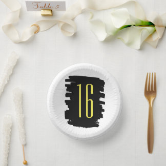 Modern 16th birthday party paper bowl paper plate