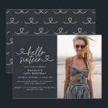 Modern 16th birthday simple stylish elegant script<br><div class="desc">Modern 16th birthday simple stylish elegant script & geometric sixteenth birthday invite. Modern geometric backer pattern. Part of a collection. Colour can be changed.</div>