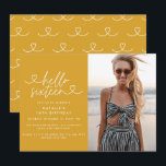 Modern 16th birthday simple stylish elegant script<br><div class="desc">Modern 16th birthday simple stylish elegant script & geometric sixteenth birthday invite. Modern geometric backer pattern. Part of a collection. Colour can be changed.</div>
