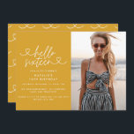 Modern 16th birthday simple stylish elegant script<br><div class="desc">Modern 16th birthday simple stylish elegant script & geometric sixteenth birthday invite. Modern geometric backer pattern. Part of a collection. Colour can be changed.</div>