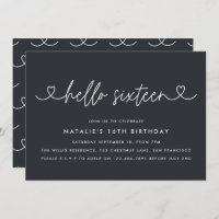 Modern 16th birthday simple stylish elegant script