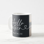 Modern 16th birthday simple stylish elegant script coffee mug<br><div class="desc">Modern 16th birthday simple stylish elegant script & geometric sixteenth birthday invite. Modern geometric backer pattern. Part of a collection. Colour can be changed.</div>