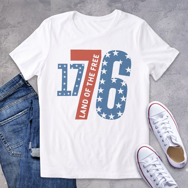 Modern 1776 Land of the Free Patriotic Tri-Blend Shirt (Creator Uploaded)