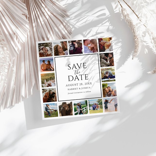 Modern 17 Photo Collage Wedding Save The Date (Creator Uploaded)