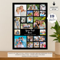 Modern 19 Photo Collage Custom Colour Personalised