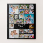 Modern 19 Photo Collage Personalised Black