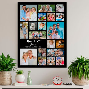 Modern 19 Photo Collage Personalised Poster