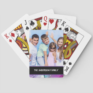 Modern 1 Family Photo Customisable  Playing Cards