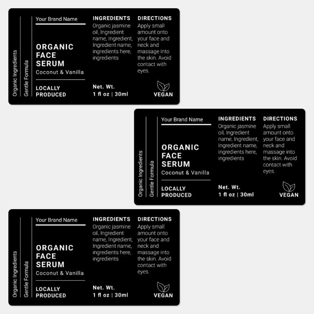 Modern 1 OZ 30ml Dropper Bottle Waterproof Label (Group)