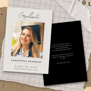 Modern 1 Photo Class of 2026 Graduation Announcement