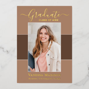 Modern 1 Photo Foil Graduation Announcement