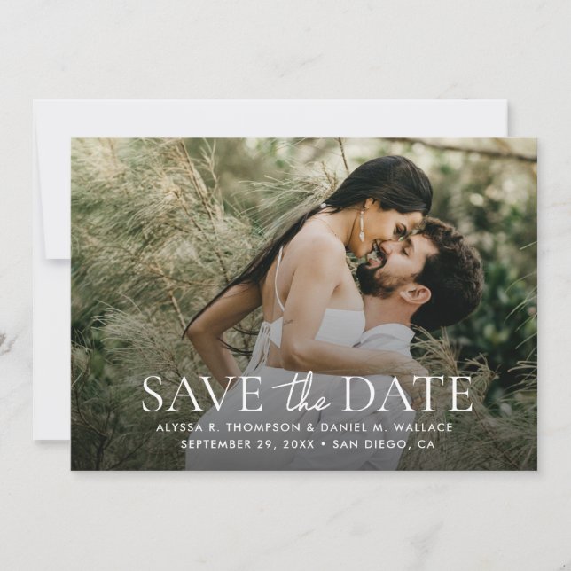 Modern 1 Photo QR Code Wedding Website  Invitation (Front)