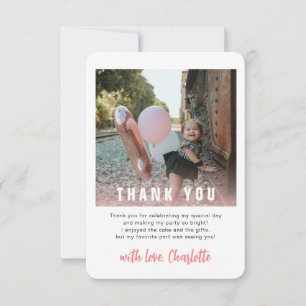 Modern 1st Birthday Kids Party Thank You Card