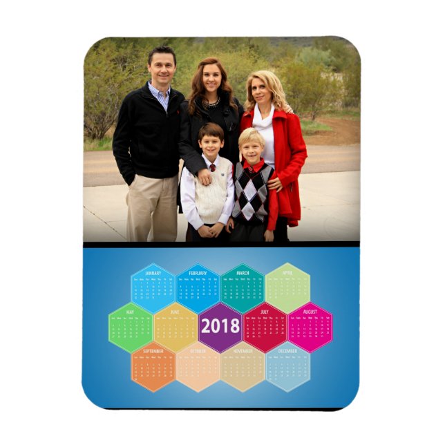 Modern 2018 Photo Calendar Magnet (Vertical)