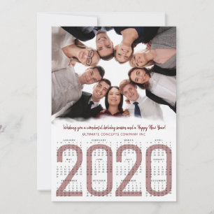 Modern 2020 Calendar Company Logo Photo New Year Holiday Card