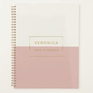 Modern 2022 Blush Colour Block Monthly/Weekly  Pla Planner