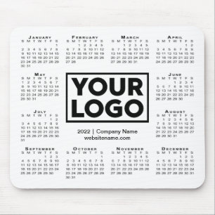 Modern 2022 Calendar Business Company Logo White Mouse Pad