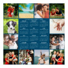 Modern 2022 Calendar Photo Collage Blue Poster