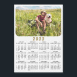 Modern 2022 Magnetic Photo Calendar Black White<br><div class="desc">For a 2024 calendar in this style, please visit: https://www.zazzle.com/modern_2024_magnetic_photo_calendar_black_white-256592799607910389 This modern minimalist style 2022 magnetic calendar is easy to customise with a personal photo to create a unique keepsake for loved ones. The Black and white design with a colourful picture looks beautiful and clear and is a practical gift...</div>