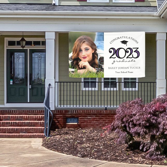 Modern 2022 Purple Photo Graduation Banner (Creator Uploaded)