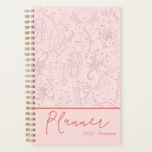Modern 2022 Script Blush Pink Astrology  Planner