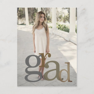 Modern 2023 Grad Photo Neutral Tones Announcement  Postcard