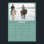 Modern 2023 Magnetic Photo Calendar Teal Green<br><div class="desc">This modern minimalist style 2023 magnetic calendar is easy to customise with a personal photo to create a unique keepsake for loved ones. Click "Personalise this template" and change the photo to get the result with the same stylish frame-look edges around the picture. This design in teal green and white...</div>