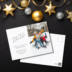 Modern 2023 New Year Family Photo      Holiday Postcard