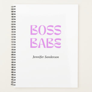 Modern  2024 Boss Babe Personalised White Planner