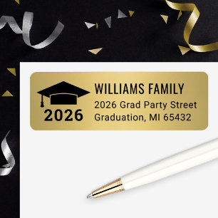 Modern 2024 Gold Graduation Return Address