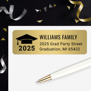 Modern 2024 Gold Graduation Return Address