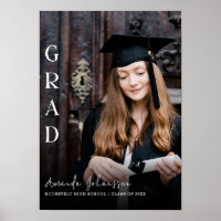 Modern 2024 Grad White Script Overlay Keepsake