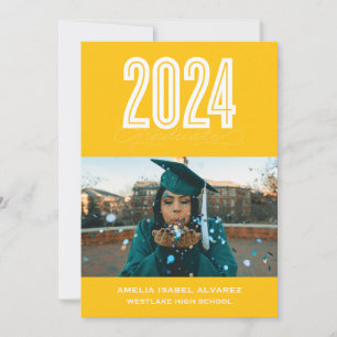 MODERN 2024 GRADUATE   PHOTO GRADUATION INVITATION