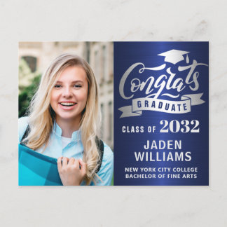 Modern 2024 PHOTO Graduation Party Invitation Postcard