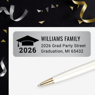 Modern 2024 Silver Graduation Return Address