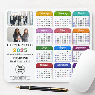 Modern 2025 Calendar Business Photo Logo Colourful Mouse Pad