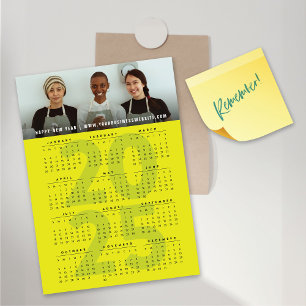 Modern 2025 Calendar Holiday Photo Magnetic Card