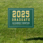 Modern 2025 Graduate Gold Green Custom Graduation