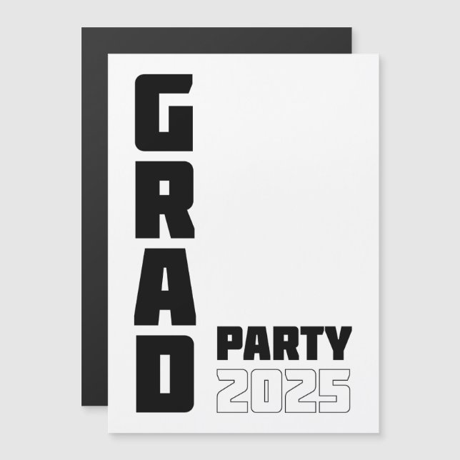 Modern 2025 Graduate Party Invitation! Magnetic Invitation (Front/Back)