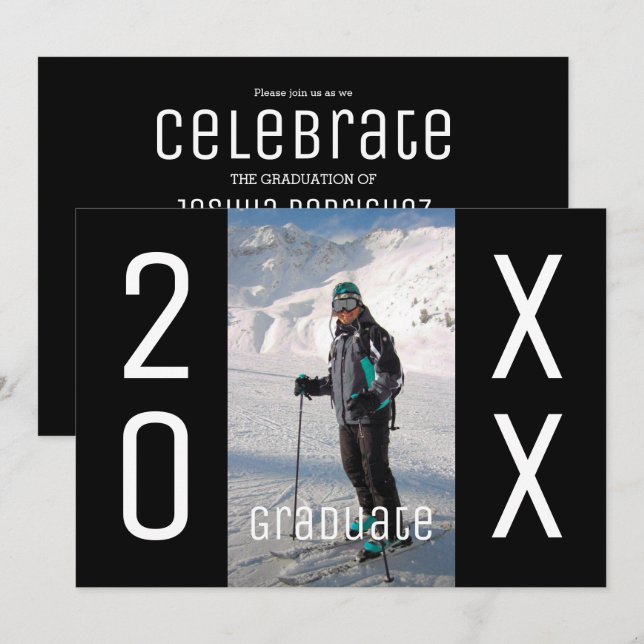 Modern 2025 Graduate Photo Graduation Party Invitation (Front/Back)