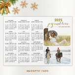 Modern 2025 Photo Calendar Magnet Black White Gold<br><div class="desc">This modern 2025 magnetic calendar in minimalist style is easy to customise with personal photos to create a unique keepsake for your loved ones. The black and white design with colourful pictures and golden text looks stylish and clear. Click "Personalise" ("View Product Details" / "Personalise") and change the pictures to...</div>