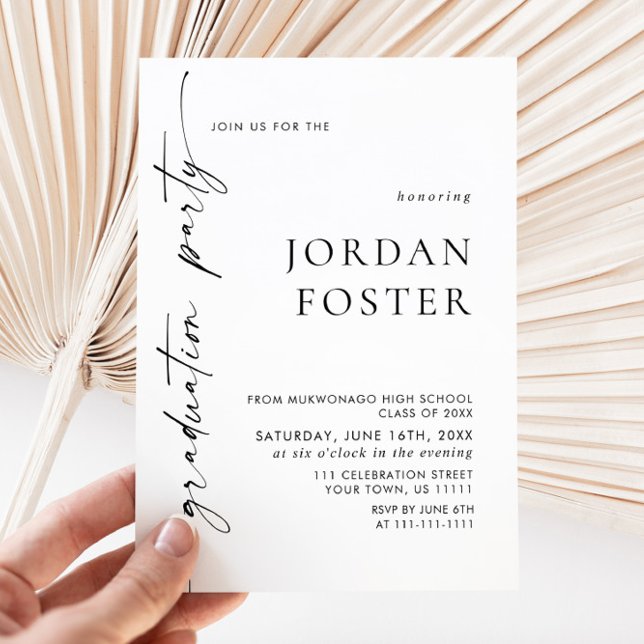 Modern 2025 PHOTO Graduation Party Invitation Postcard (Creator Uploaded)