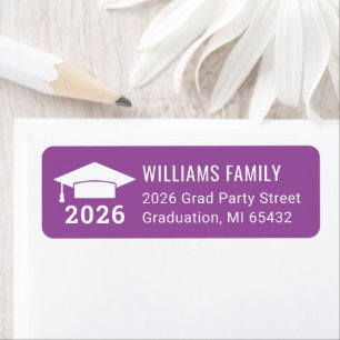 Modern 2025 Purple Graduation Return Address
