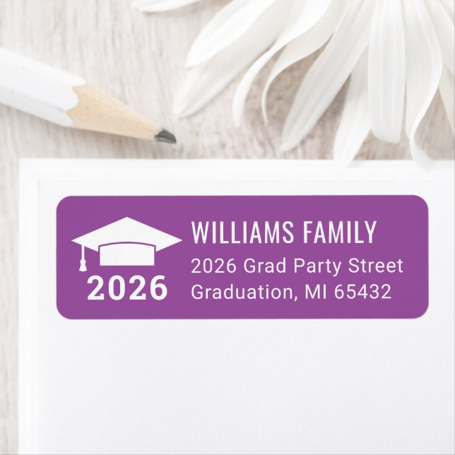 Modern 2025 Purple Graduation Return Address (Insitu)