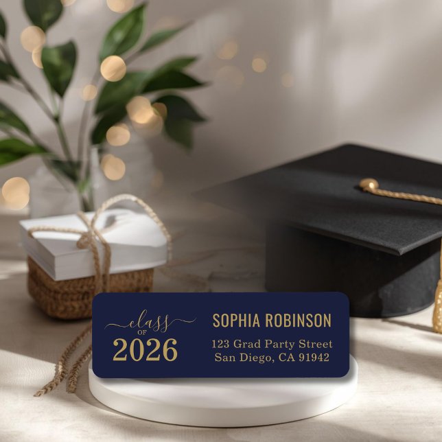 Modern 2026 Blue Gold Script Typography Graduation (Creator Uploaded)