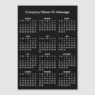 Modern 2026 Calendar Company Name Magnet