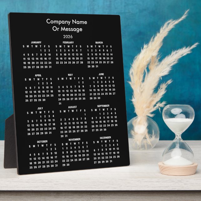 Modern 2026 Calendar Company Name Plaque (Side)